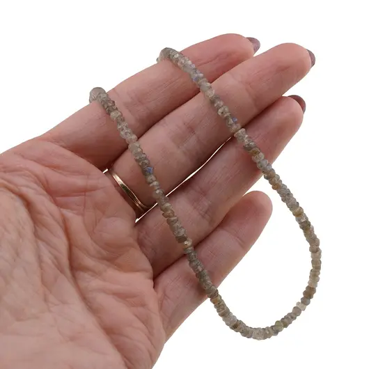 Colier labradorit discuri 3mm si argint 925, imagine 3