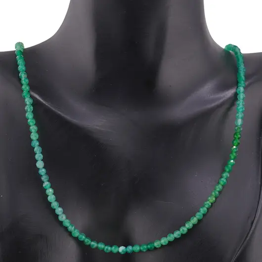 Colier Onix verde degrade sfere fatetate, 3mm, imagine 2