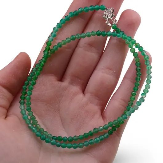 Colier Onix verde degrade sfere fatetate, 3mm, imagine 3