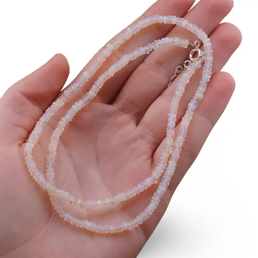 Colier Opal etiopian de foc rondele 3-3,5mm, imagine 3