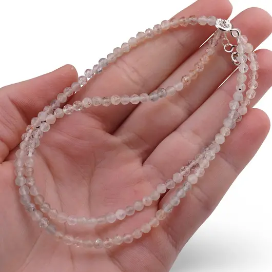 Colier Piatra lunii degrade sfere fatetate, 3mm, imagine 3