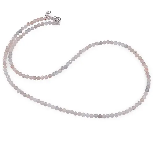 Colier Piatra lunii degrade sfere fatetate, 3mm