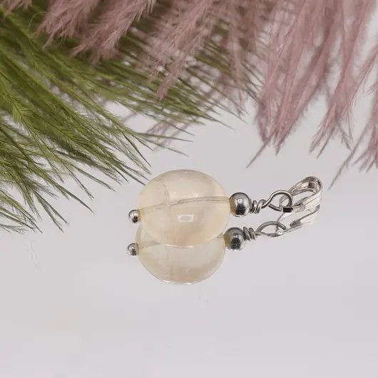 Pandantiv Citrin banut 12 mm, imagine 2