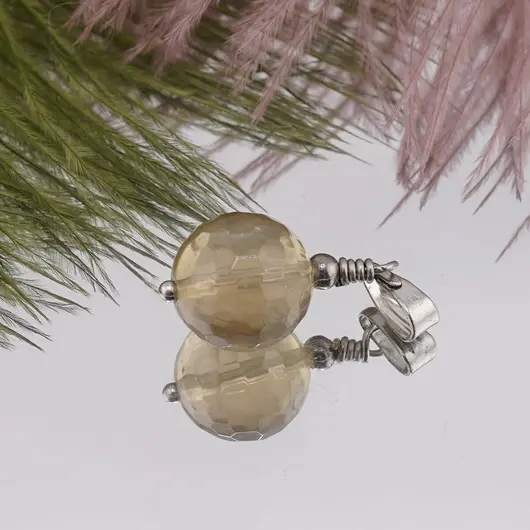 Pandantiv Citrin sfera fatetata 12 mm, imagine 2