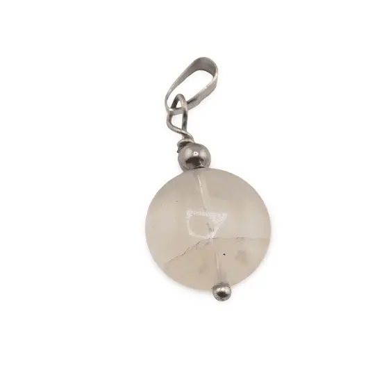 Pandantiv Citrin sfera fatetata 12 mm