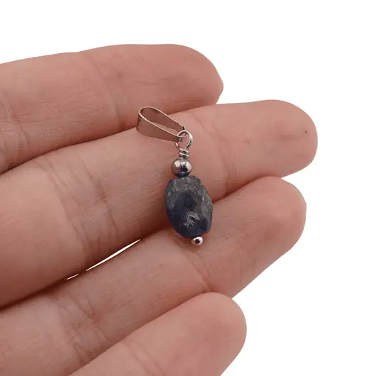 Pandantiv Lapis Lazuli oval fatetat 9mm, imagine 3