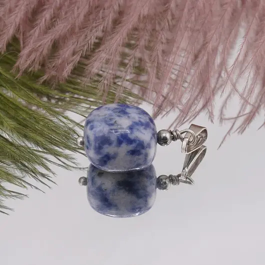 Pandantiv Sodalit dreptunghiular sfeluit 14mm, imagine 2