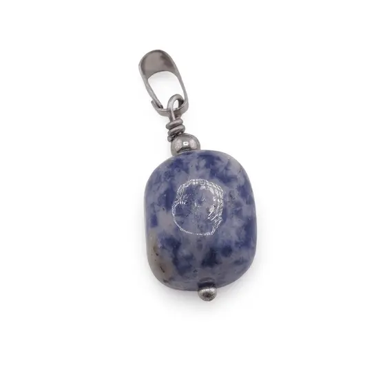 Pandantiv Sodalit dreptunghiular sfeluit 14mm