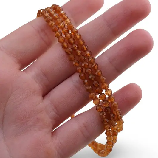 Set bratara si colier Granat hessonit sfere fatetate 3,5mm, imagine 3