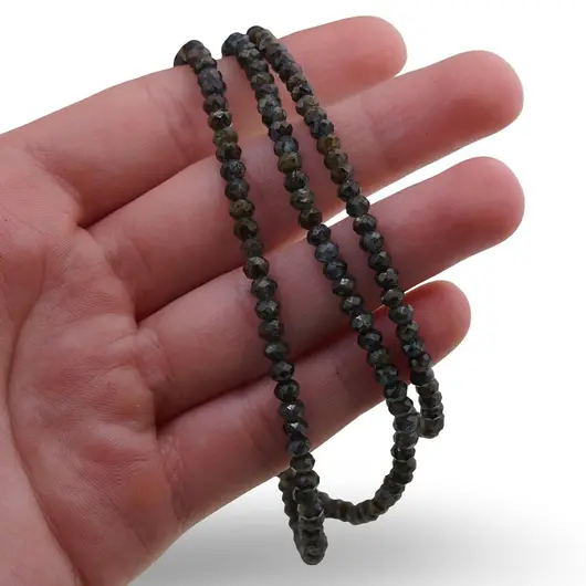 Set bratara si colier Kianit discuri fatetate, 4mm, imagine 3