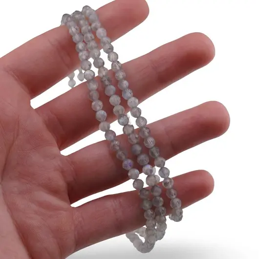 Set bratara si colier Labradorit sfere fatetate, 4mm, imagine 3