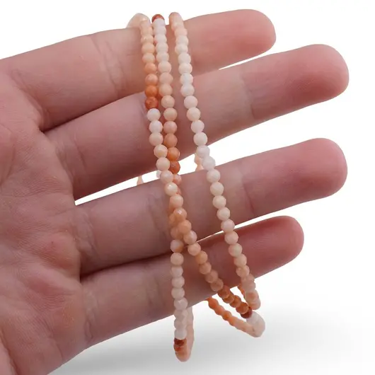 Set bratara si colier Opal degrade sfere fatetate, 3mm, imagine 3