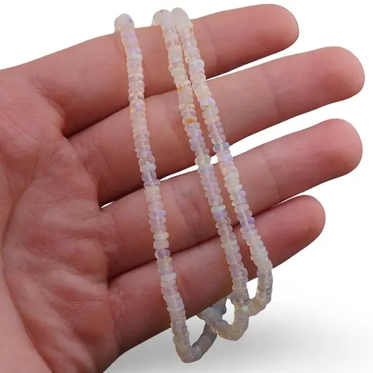 Set bratara si colier Opal etiopian de foc rondele 3-3,5mm, imagine 3