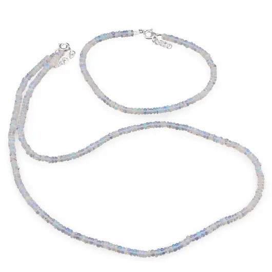 Set bratara si colier Opal etiopian de foc rondele 3-3,5mm