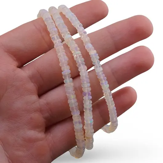 Set bratara si colier Opal etiopian de foc rondele 3,5-4,5mm, imagine 3