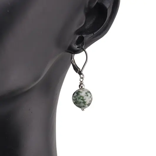 Cercei cu agatatoare Agat de copac 10mm, imagine 2