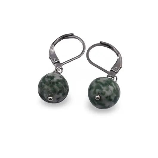 Cercei cu agatatoare Agat de copac 10mm