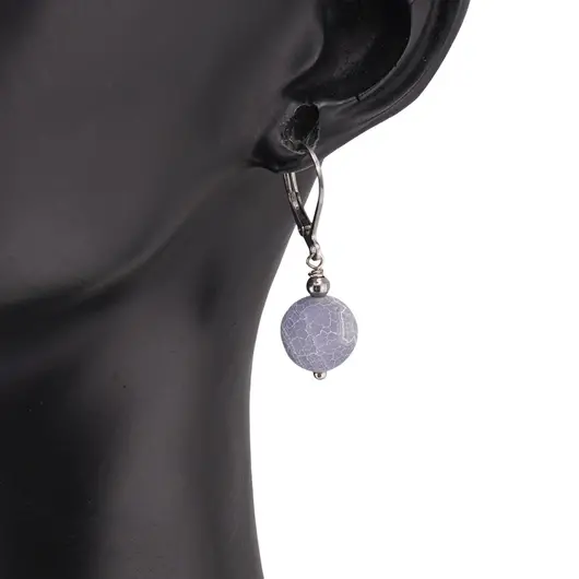 Cercei cu agatatoare Agat mov spider sfere 10mm, imagine 2