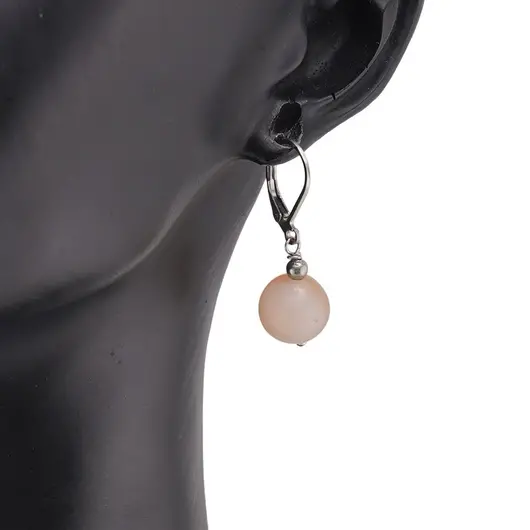 Cercei cu agatatoare Agat portocaliu mat 10mm, imagine 2