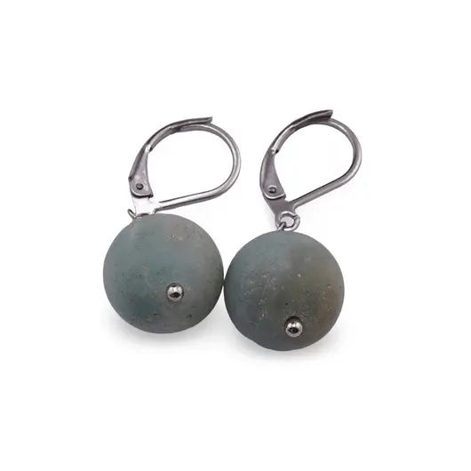 Cercei cu agatatoare Amazonit sfera 12mm