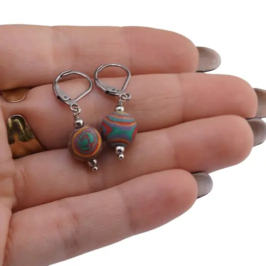 Cercei cu agatatoare Compozit sfera mata 10mm, imagine 3