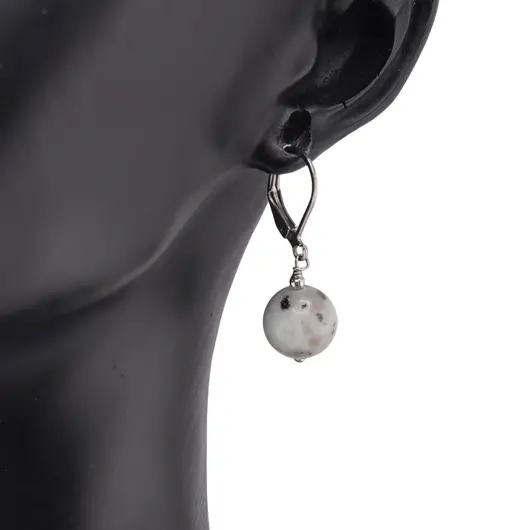 Cercei cu agatatoare Jasp kiwi sfere 10mm, imagine 2