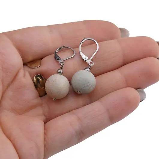 Cercei cu agatatoare Jasp Policrom sfera mata 10mm, imagine 3