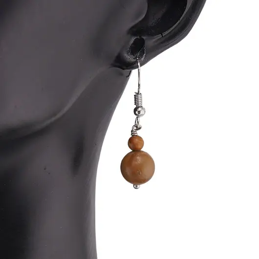 Cercei cu agatatoare Jasp Policrom sfere mate 10mm si 4mm, imagine 2