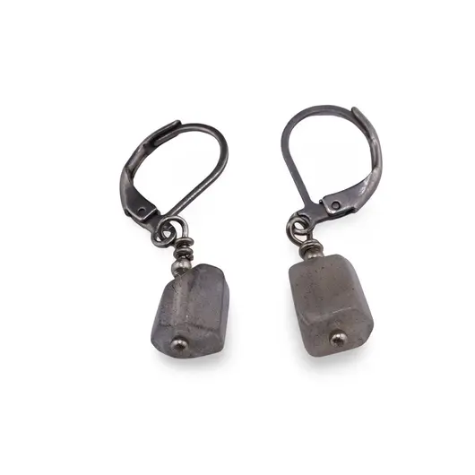 Cercei cu agatatoare Labradorit fatetat 8mm