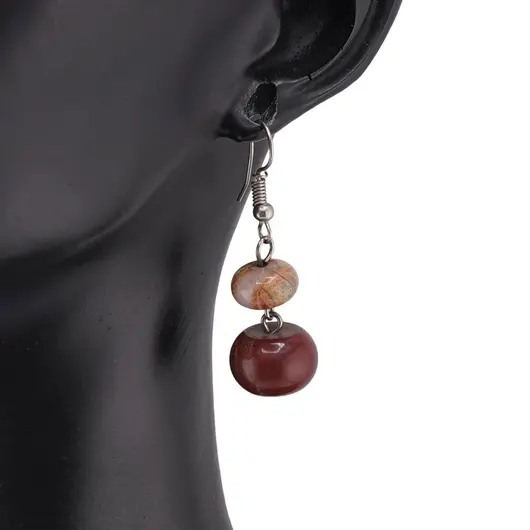 Cercei cu agatatoare Mookait rondele 10-14mm, imagine 2