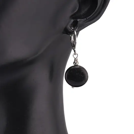 Cercei cu agatatoare Turmalina banuti 14mm, imagine 2