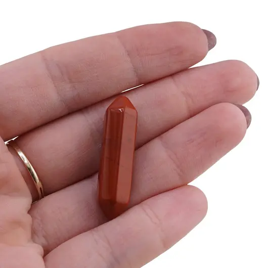 Cristal Jasp rosu pentru meditatie, dublu varf, imagine 3