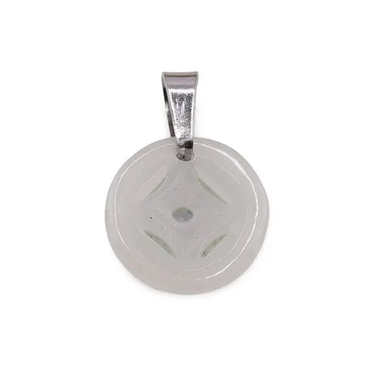 Pandantiv Cuart rotund cu romb 16mm