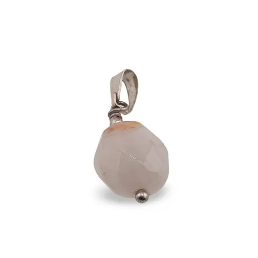 Pandantiv Cuart roz oval fatetat 10mm