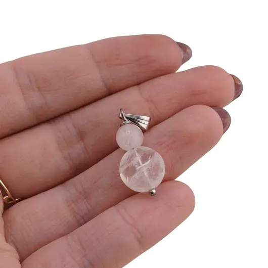 Pandantiv Cuart roz sfera 6mm si banut 11-13mm, imagine 3