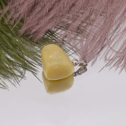 Pandantiv Jad olive slefuit 13mm, imagine 2