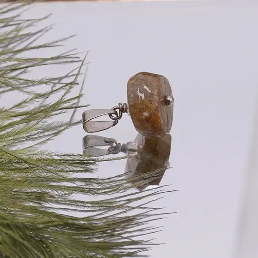 Pandantiv Labradorit disc fatetat 11mm, imagine 2