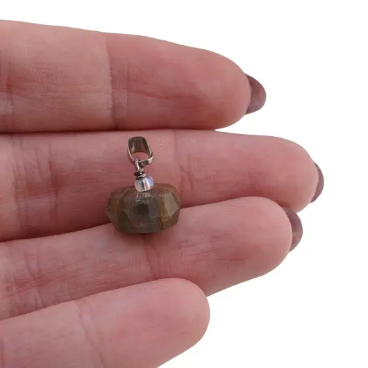 Pandantiv Labradorit disc fatetat 11mm, imagine 3