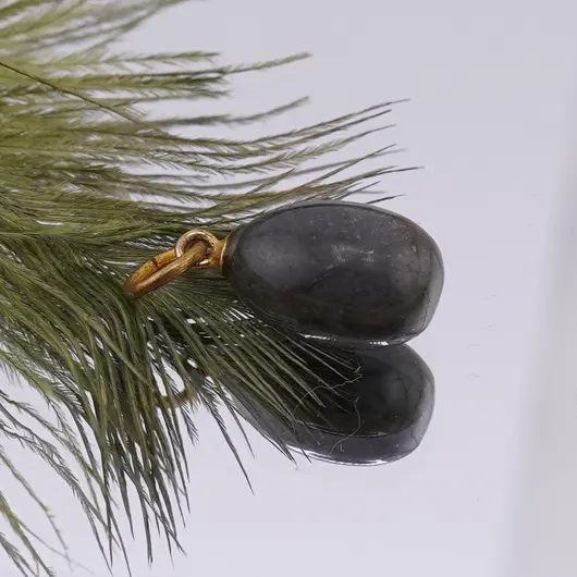 Pandantiv Labradorit oval 14mm si agatatoare aurie, imagine 2