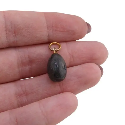 Pandantiv Labradorit oval 14mm si agatatoare aurie, imagine 3