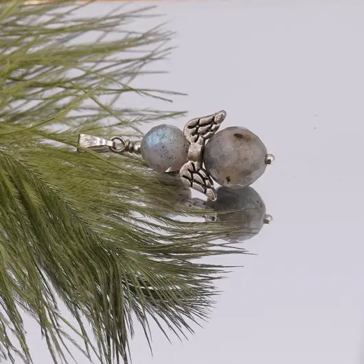 Pandantiv Labradorit sfere fatete 8-10mm, inger, imagine 2