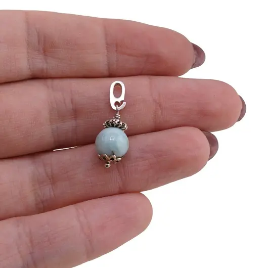 Pandantiv Larimar sfera 8mm si argint 925, imagine 3