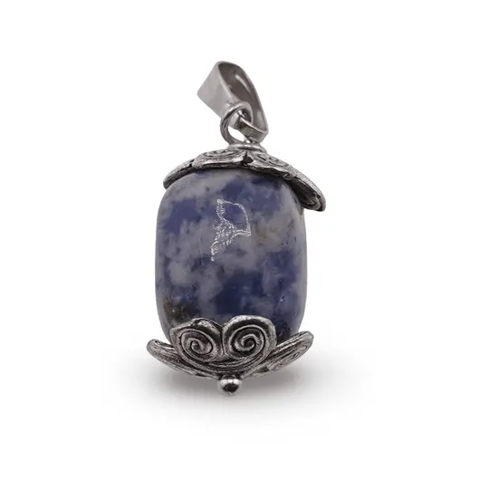 Pandantiv Sodalit dreptunghiular sfeluit cu elemente florale 17mm