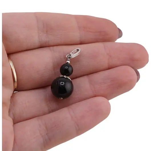 Pandantiv Turmalina sfere 6-10mm si argint 925, imagine 3