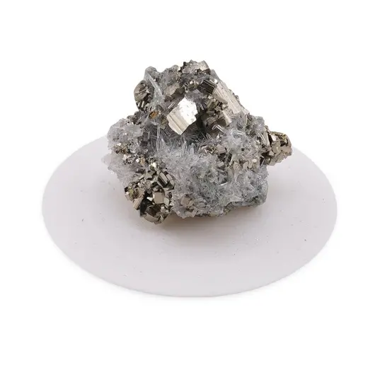 Suport pentru cristale din PLA premium, model rotund plat - alb