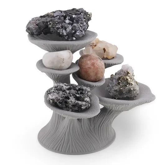 Suport pentru cristale din PLA premium, ciuperca - gri, imagine 5