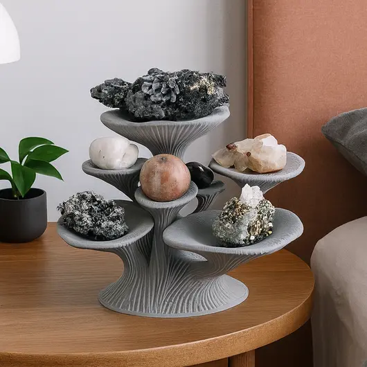 Suport pentru cristale din PLA premium, ciuperca - gri, imagine 6