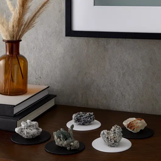 Suport pentru cristale din PLA premium, model rotund plat - negru, imagine 4