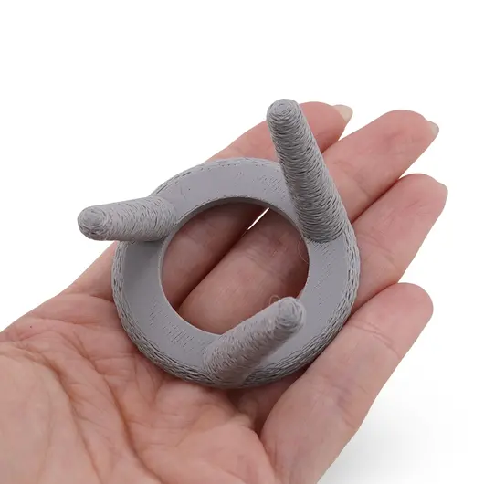 Suport pentru sfera din PLA premium, forma circulara cu trei picioare - texturat - gri, imagine 4