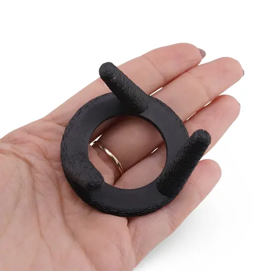 Suport pentru sfera din PLA premium, forma circulara cu trei picioare - texturat - negru, imagine 5
